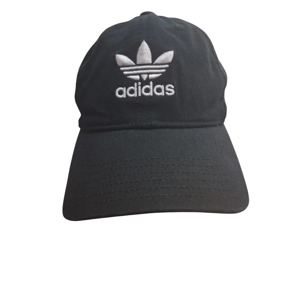 Adidas Originals Hat Men OSFW Black Trefoil Logo Adjustable Strapback Cap